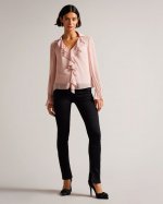 Anetaa Sateen Finish Jeans With Split Hem