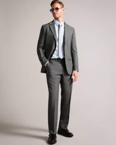 Culbort Wool Check Suit Trousers