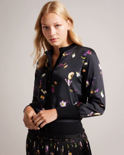 Janta Floral Satin Front Cardigan