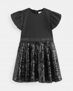 Suneey Puff Sleeve Sequin Dress