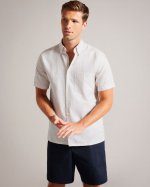 Lytham Short Sleeve Striped Linen Shirt