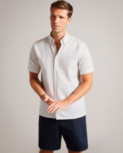 Lytham Short Sleeve Striped Linen Shirt