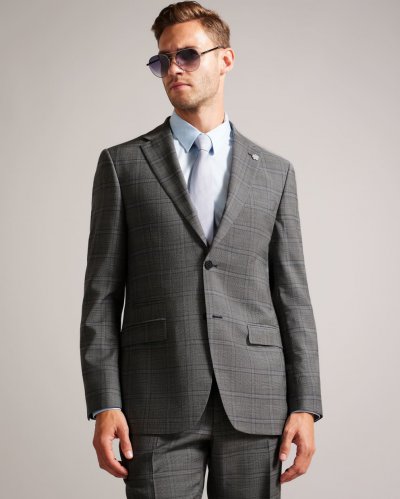 Culborj Regular Fit Wool Check Suit Jacket