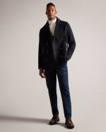 Aldovie Double Breasted Wool Blend Peacoat