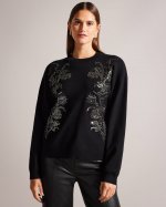 Hazlie Floral Embellished Jumper