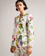 Ziaah Floral Slim Fit Suit Jacket