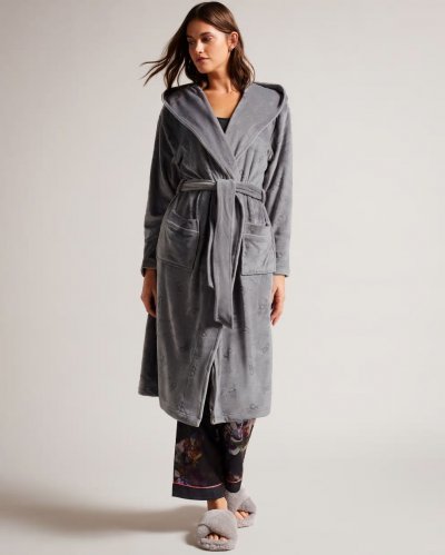 Slepsil Long Plush Hooded Dressing Gown