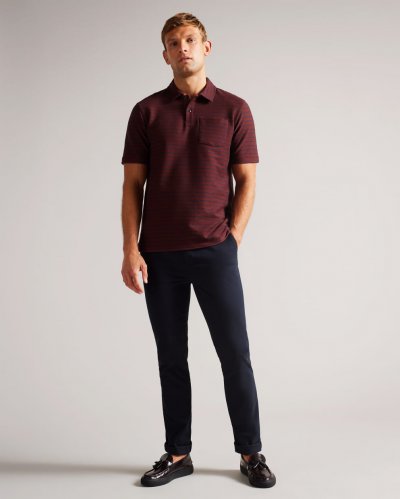 Hilside Short Sleeve Striped Polo Shirt