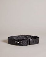 Prelt Laser Cut Wide Leather Belt