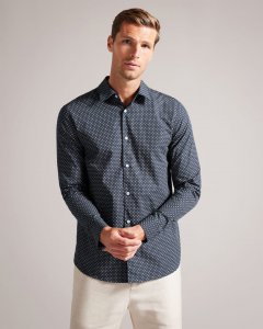 Arcos Long Sleeve Geometric Print Shirt