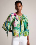 Karisah Raglan Puff Sleeve Blouse