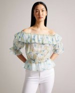 Trisia Off Shoulder Ruffled Daisy Blouse