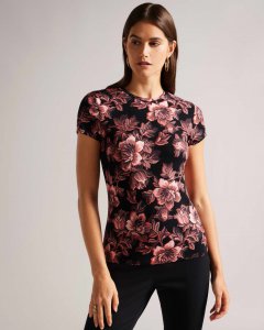 Clari Floral Print Fitted T-Shirt