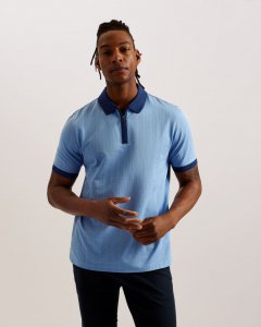 Arnival Textured Knit Contrast Trim Polo Shirt