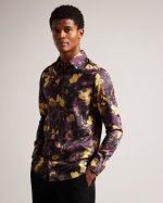 Sleven Long Sleeve Watercolour Print Shirt