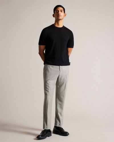 Lucciat Slim Fit Herringbone Trousers