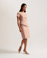 Elynah Asymmetric Peplum Tailored Dress