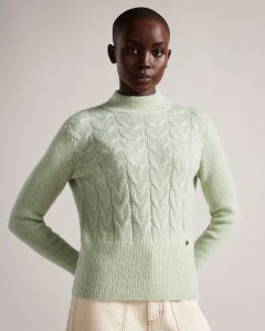 Veolaa Wool And Mohair Blend Cable Knit Jumper