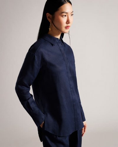 Dorahh Longline Linen Shirt