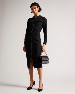 Hattei Belted Shirt Dress With Utility Detailing