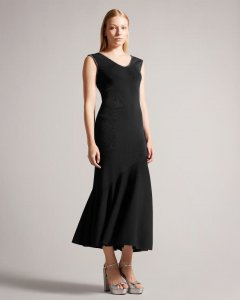 Junella Midaxi Dress With Embellished Neckline