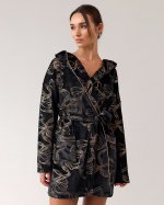 Bowwee Foil Bow Print Short Dressing Gown