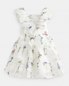 Lacenn Floral Oversized Frill Layered Dress