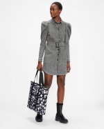 Pasccal Denim Shirt Dress With Puff Shoulder