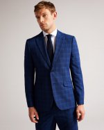 Apolloj Wool And Silk Check Suit Jacket