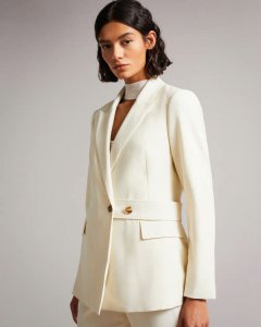 Joanni Peak Lapel Blazer With Waist Tab