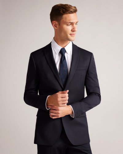 Skyejs Slim Fit Wool Suit Jacket