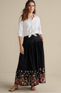 Cindi Embroidered Maxi Skirt