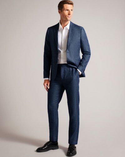 Taylort Slim Fit Linen And Wool Trousers