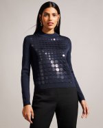 Yivonne Knitted Jumper With Metallic Spot Design