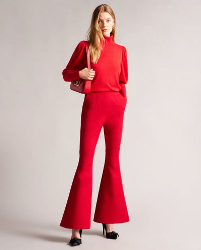 Bevis High Waisted Exaggerated Kick Flare Trousers