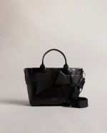 Jimsa Faux Leather Bow Crossbody Bag