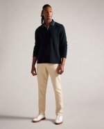 Maste Long Sleeve Open Collar Polo Shirt