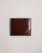 Prugs Embossed Corner Leather Bifold Coin Wallet