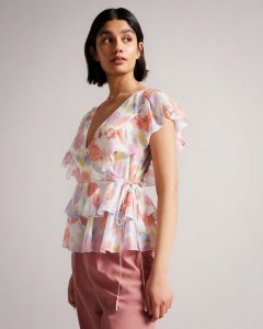 Rowyn Frill Detail Top With Tie Detail