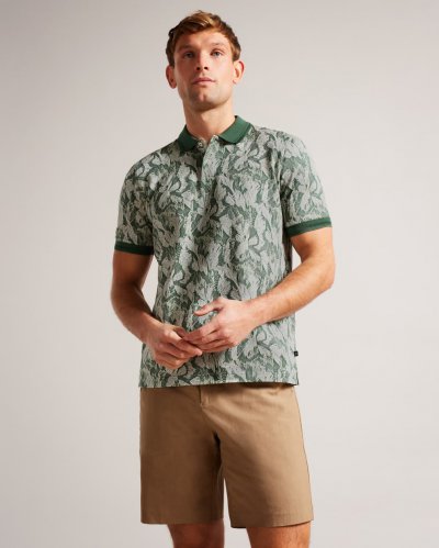 Plasta Short Sleeve Regular Fit Floral Polo