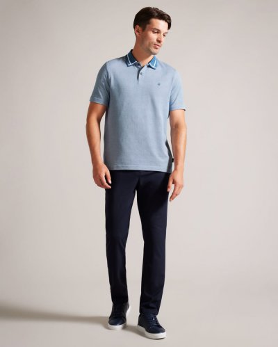 Ginald Short Sleeve Herringbone Polo Shirt