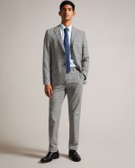 Flekkt Puppytooth Check Linen Blend Trousers