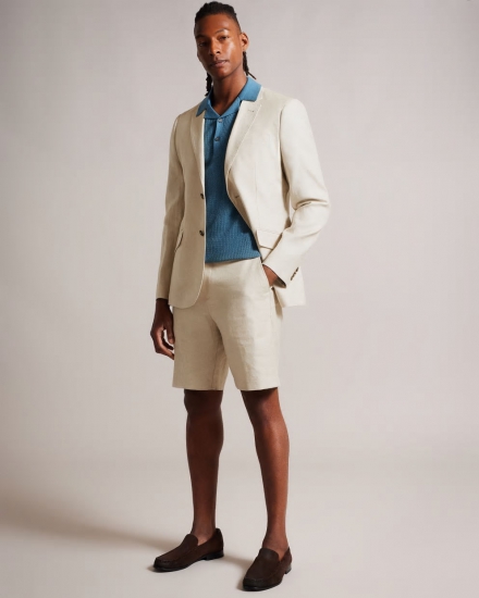 Flaaxs Regular Fit Linen Shorts - Click Image to Close