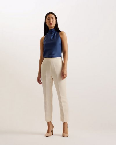 Jadis Draped High Neck Bias Cut Top