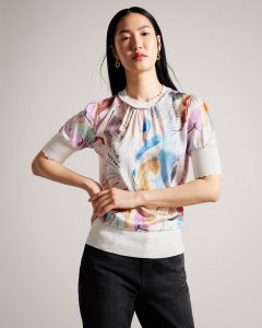 Arveli Art Print Puff Sleeve T-Shirt