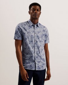 Coltun Tropical Print Jacquard Cotton Shirt