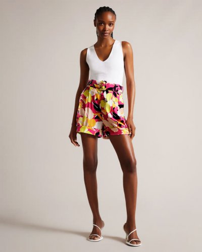 Thiana Abstract Print Tailored Shorts