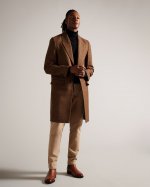 Raywood Wool Herringbone Peak Lapel Coat