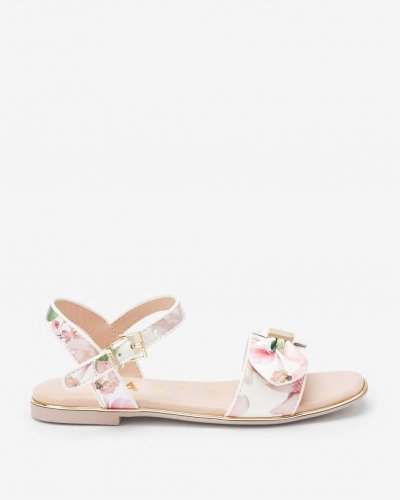 Ebhilin Floral Print Bow Sandals