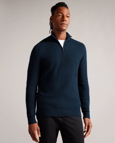 Meaddo Half Zip Funnel Neck Jumper